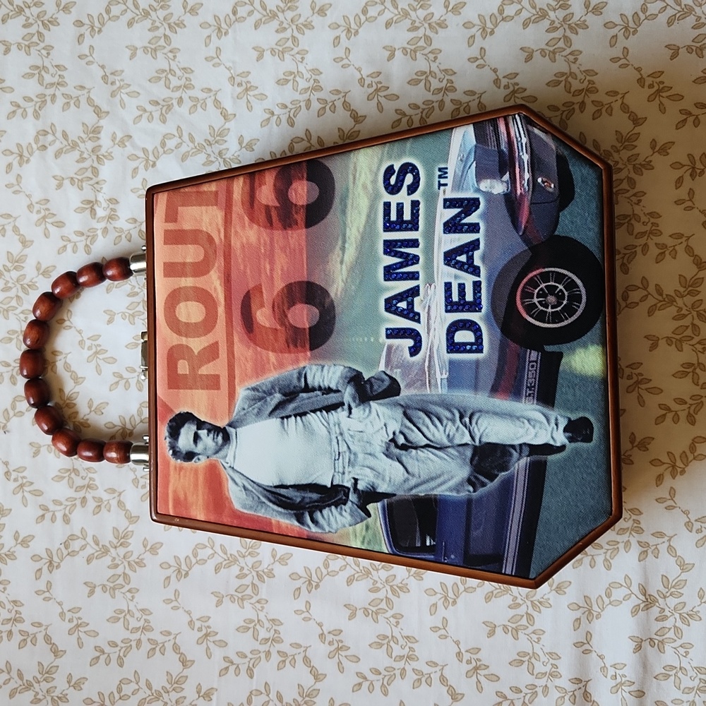 NWT James Dean Route 66 Wooden Purse